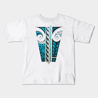 Polynesian tattoo art pixels Kids T-Shirt